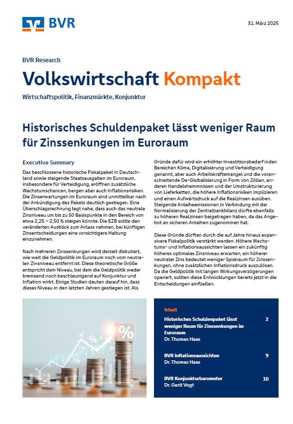 31. März 2025: Historisches Schuldenpaket lässt weniger Raum für Zinssenkungen im Euroraum